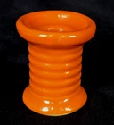 Vintage Bauer Pottery Ringware Spool Candle Holder Unmarked Art Deco Orange