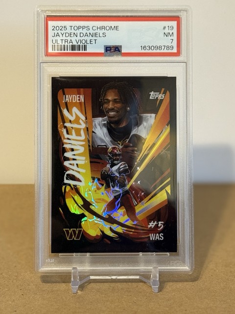 2025 Topps Chrome Ultra Violet Jayden Daniels Washington Commanders #UV-19 PSA 7