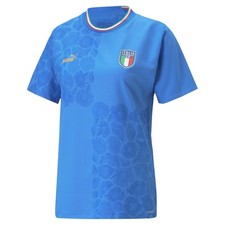 PUMA Liberty X Italy Authentic Home Crew Neck Short Sleeve Soccer Jersey Womens