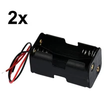 2x 4-AA Battery Spring Clip Holder Case Plastic Box Tow Layers Stacked 6V DC Out