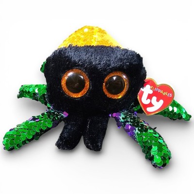 Ty Flippables Glint Spider Beanbag Plush Toy Halloween Sequins with Tags 2019 6''