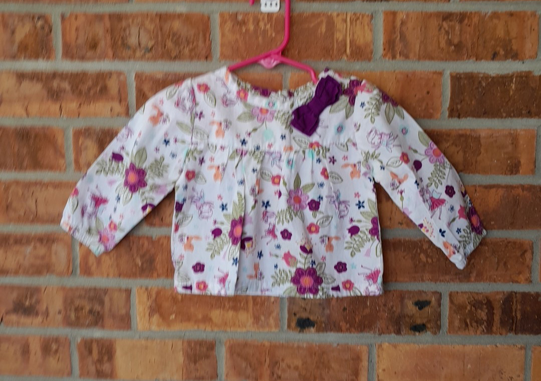 Small Wonders Girls Baby Long Sleeve Purple Floral Fairy Top Size 6-9 Months