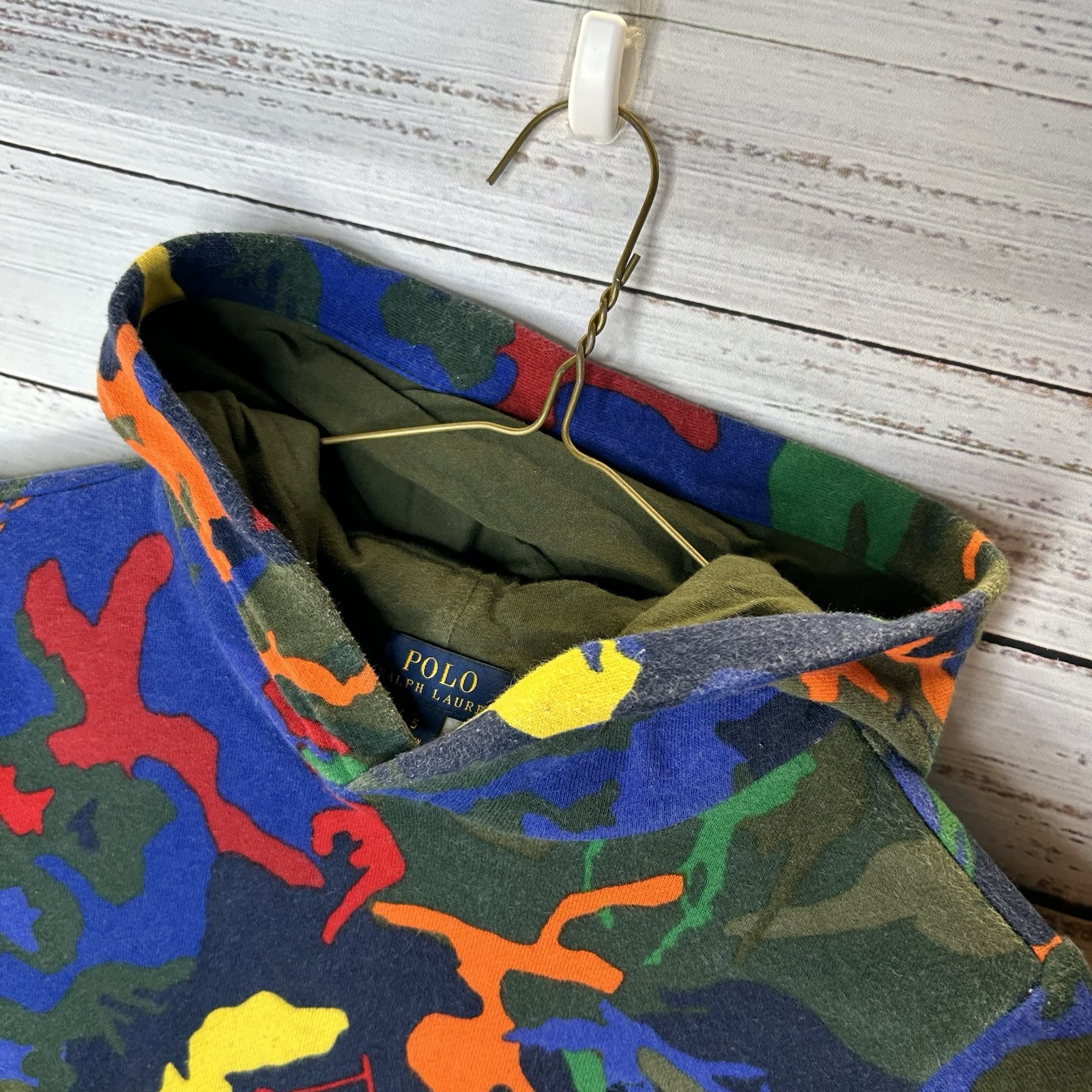 Polo Ralph Lauren Pony grafica mimetica felpa con cappuccio Spectre mimetica colorata taglia 5