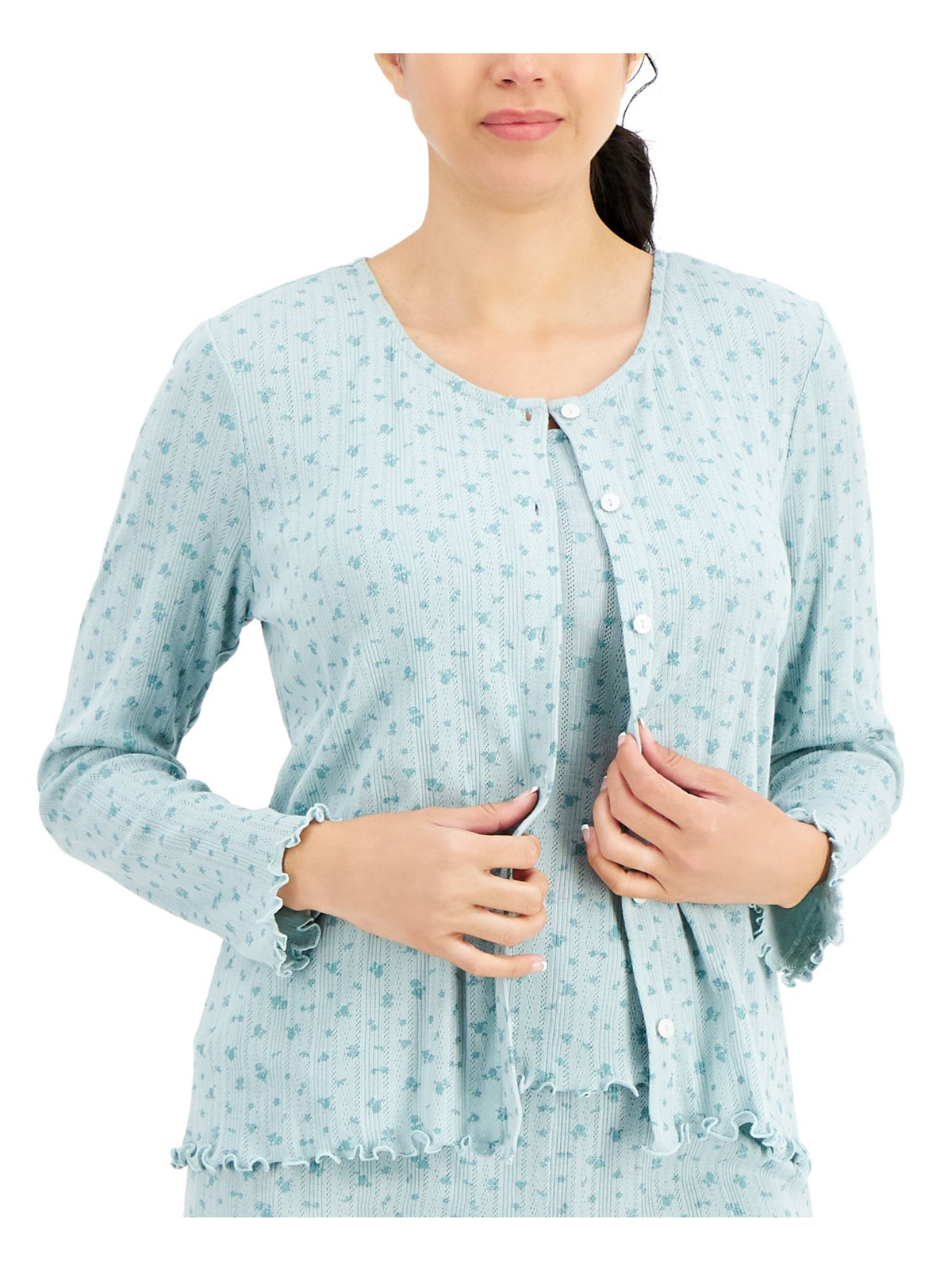 CHARTER CLUB Intimates Turquoise Open Front Cardigan Pajama Top XL