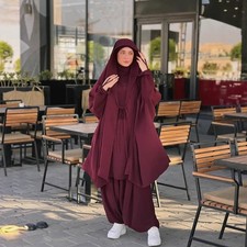 Muslim Women Khimar Abaya Hijab Dress Prayer Robe Kaftan Ramadan Islam Jalabiya