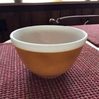 Vintage PYREX White Rim Americana Harvest #401 Bowl - 1950’s - Butterscotch