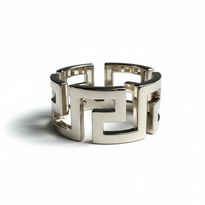 Neu im Karton Versace Greca Ring in Silber Messing Größe US 8