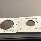 2 coins 1854 half dollar and 1924D cent