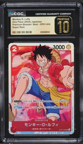 CGC 10 Pristine 2022 ONE PIECE JAPANESE PREMIUM BOOSTER MONKEY D LUFFY OP01-024