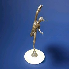 LARGE ANTIQUE BRONZE STATUE FIGURINE MERCURY BOLOGNE ONYX EFFECT BASE HEAVY8KGS