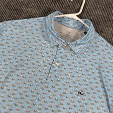 Vineyard Vines Performance Polo Shirt Mens Large Club Sandwich Short Sleeve New