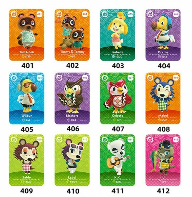 Carte Amiibo Animal Crossing 410 Tiquette / Label Holo [EUR] Série 5 Near  Mint