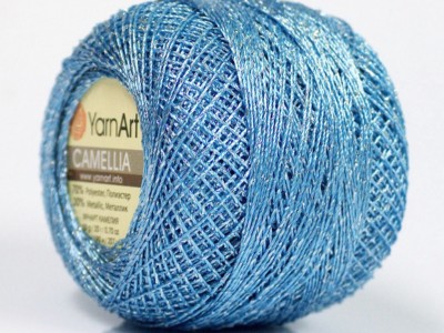 Lt Blue Silver Metallic Braid Thread CrossStitch 13g YarnArt Camellia 52254