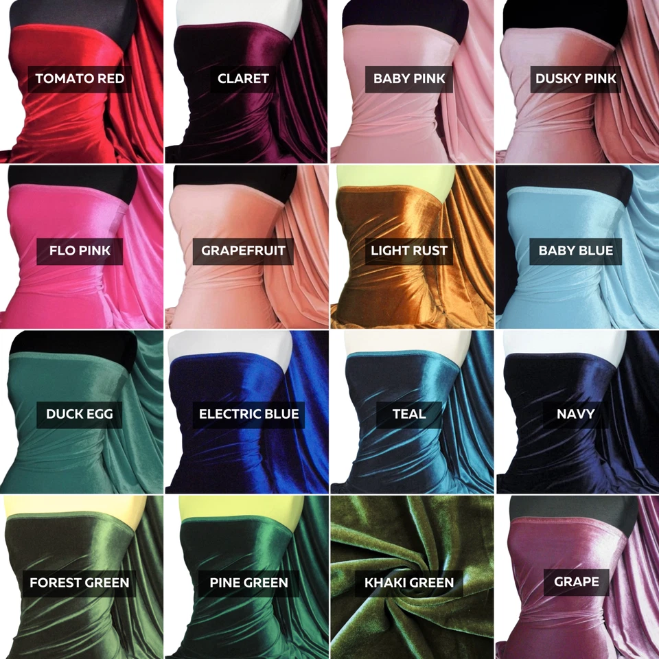 Velvet /Velour Smooth Finish 4 Way Stretch Spandex Fabric- Q559 By Tia Knight - Image 4 of 4