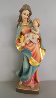 Madonna mit Kind Mutter Gottes Lindenholz geschnitzt bemalt 53 cm hoch MLS 
