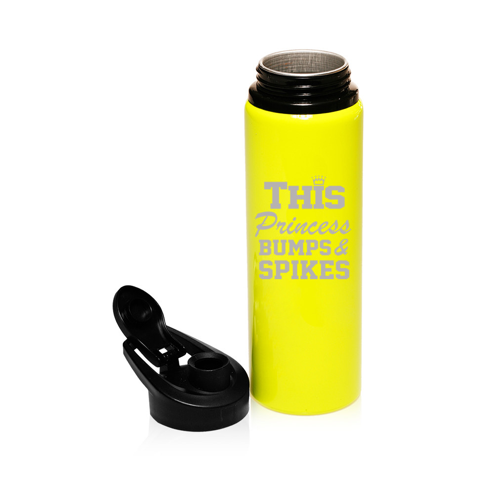 25oz Aluminum Sports Water Bottle Travel This Princess Bumps & Spikes Volleyball
