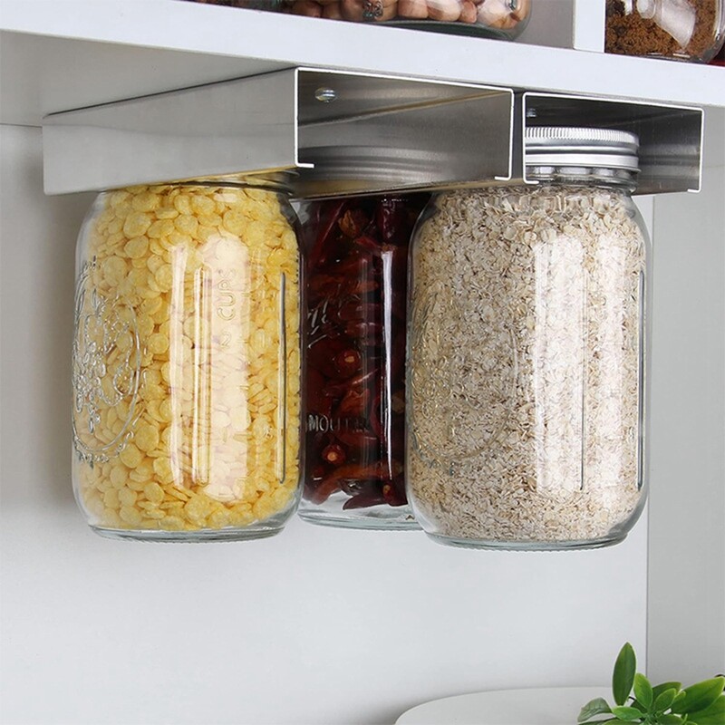 Jar Organizer, Jars Rack for Food Storage, Canning Jar Holder Under