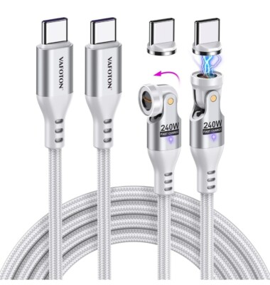 VAFOTON 240W USB C Magnetic Charging Cable 9Pins (2Pack,