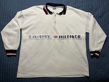 Vintage Tommy Hilfiger Pullover Quarter Zip Men’s Size XXL White Made In The USA