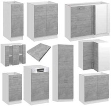 Küchenschrank Küche Hängeschrank Unterschrank Küchenzeile Kühlschrank BETON