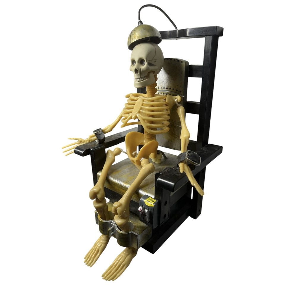Gemmy Joltin Jack Animated Skeleton In Electric Chair Halloween