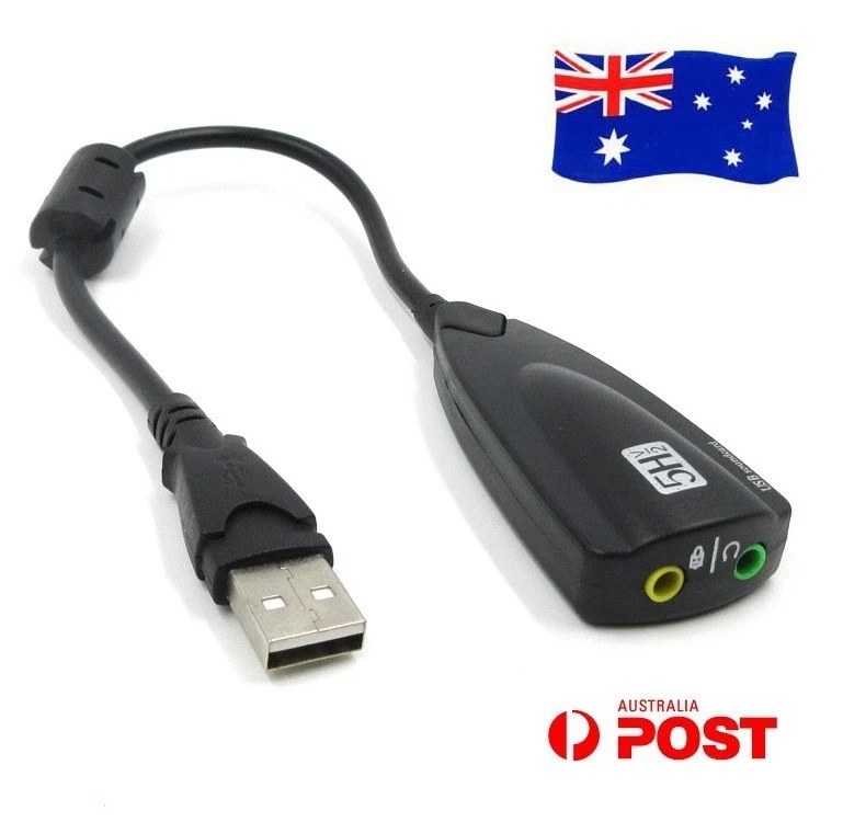 5Hv2 USB 7.1 Headset Adapter Cable Sound Card Headphone Microphone Converter AU - Image 2 of 4