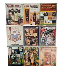 9 Vintage Tole Painting  Craft Books Folk Art Holiday Country Patterns 90s