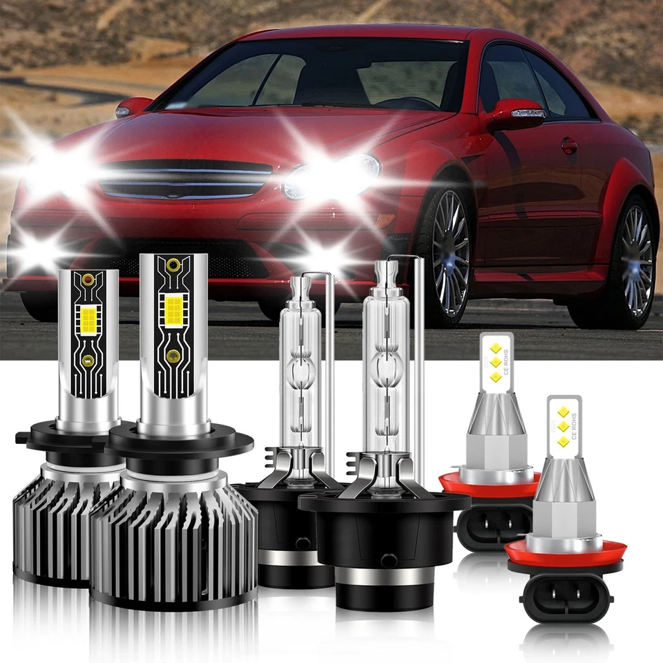 6x LED HID Headlight Bulb Hi Lo Fog light For Mercedes-Benz CLK63 AMG 2008-2008 - Image 2 of 4