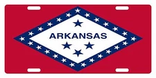 ARKANSAS State Flag Custom License Plate Diamond & Stars Emblem Orig Version 