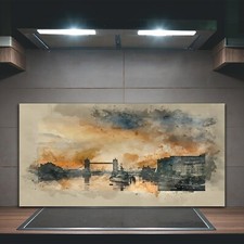 Kitchen Splashback Toughened Glass 100x50 painting river tames London