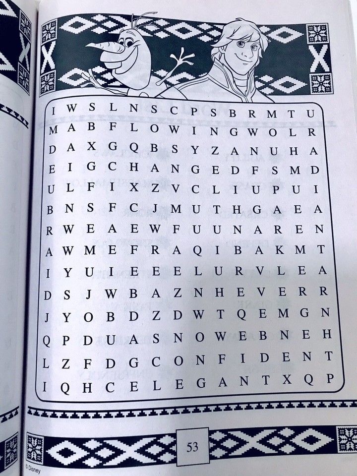 Disney Frozen Word Search Puzzle Book 2014 With Tear & Share Pages ...