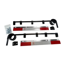 Pair Straight 3-Coiled Spring Loaded Truck Mud Flap Hangers w/ Reflector Kit