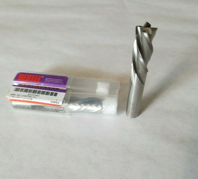 (Lot Of 2) 7/16 End Mill Right Hand Cut Left Hand Spiral HSS Hertel NOS