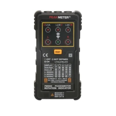 PEAKMETER PM5900 3-Phasen Drehfeldprüfer 120-400V 2-400Hz inkl. Kabel & Tasche