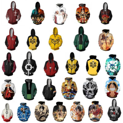 One Piece Film Red 3D Hoodies Cosplay Luffy Zoro Nami Chopper Sweatshirts Jacke