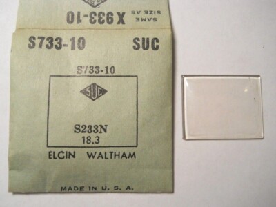 SUC S733-10 Watch Crystal Fit Waltham Elgin - 23.3 x 18.3 mm Replacement Repair