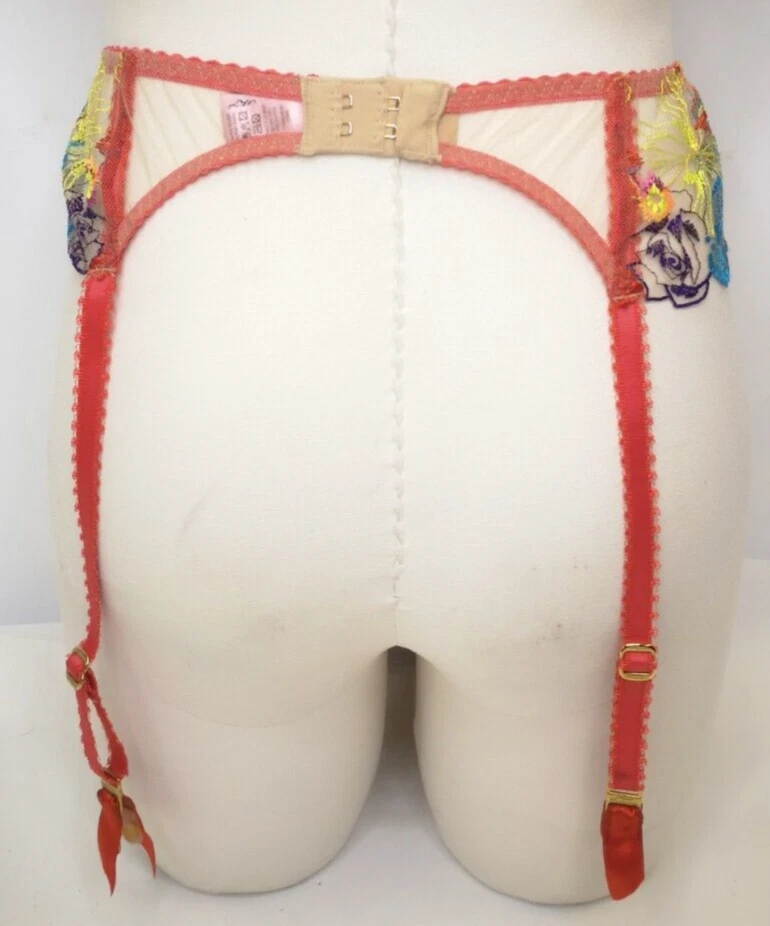 Cinturón o liguero floral Agent Provocateur rojo Zuri con múltiples tirantes talla AP 2 Foto 4 de 4