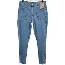 Levis 721 Women's High Rise Skinny Utility Jeans 31x28 Light Blue Denim Stretch