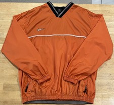 VTG 90s Nike Team Mini Swoosh Logo Pullover Windbreaker Jacket Orange Size Large