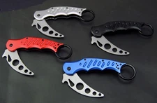 Aluminum Handle Trainer Training Knife Folding Saber New Karambit  Metal Blade