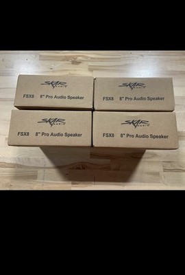 (4) USED SKAR AUDIO FSX8-4 8'' 350 WATT MAX POWER 4 OHM MID-RANGE SPEAKERS
