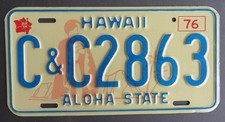 HAWAII BICENTENNIAL CITY & COUNTY - HONOLULU / OAHU license plate 1976