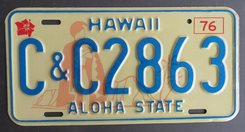 HAWAII BICENTENNIAL CITY & COUNTY - HONOLULU / OAHU license plate 1976