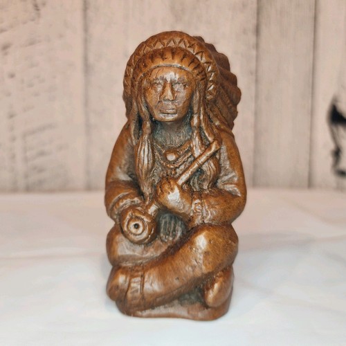 Vintage 1988 Red Mill Hand Crafted Native American Smoking Peace Pipe Figurine