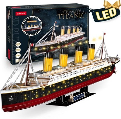Cubic Fun RMS Titanic with LED Lights 266 pc Model Kit  3D Puzzle