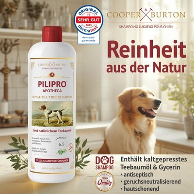 COOPER & BURTON Teebaumöl Hundeshampoo 500ml | Shampoo für Hunde pH-hautschonend