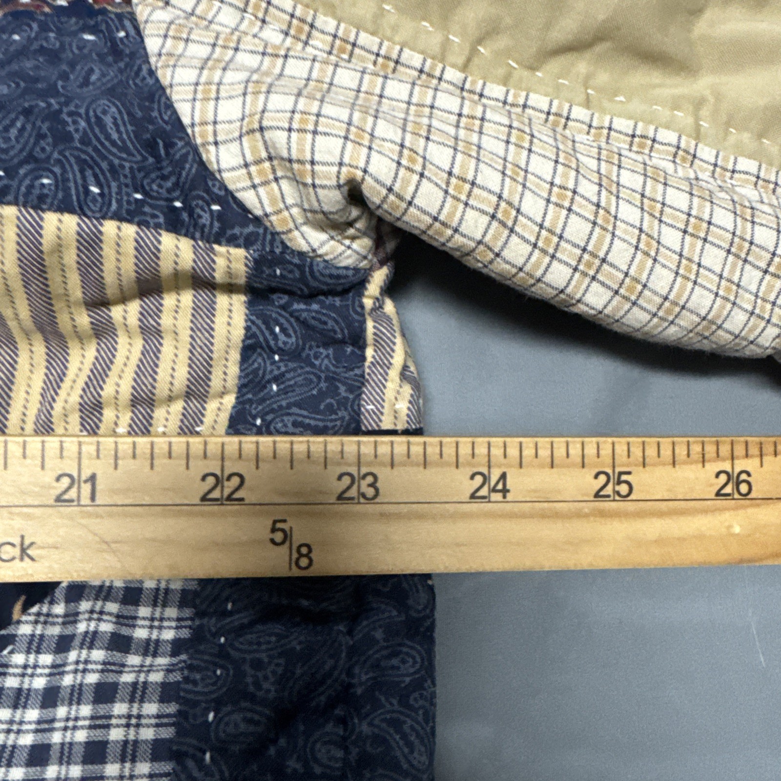 Vintage Patchwork Quilted Mixed Pattern Stars Str… - image 4