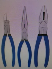 Westward 3pc Plier Set with Comfort Grip Handles Blue Brand New In Package