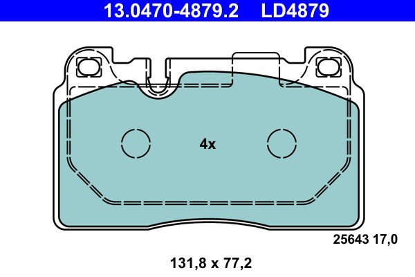 ATE 13.0470-4879.2 Bremsbelag-Satz Scheibenbremse FüR Audi Porsche-image