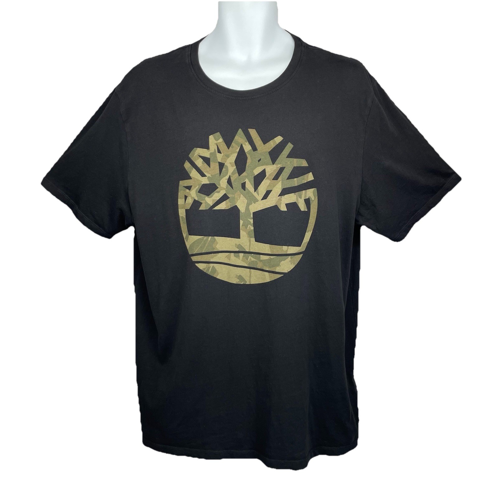 Timberland Camo Logo T-Shirt/ Men's (XL) Black Regular Fit 100